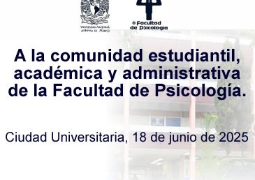 A la comunidad estudiantil, académica y administrativa. 18 de junio.
