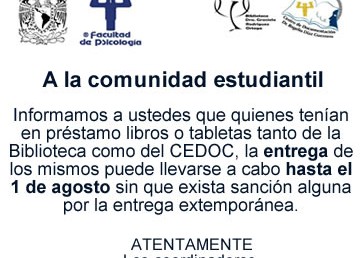 Aviso -Entrega de libros y tabletas en préstamo.