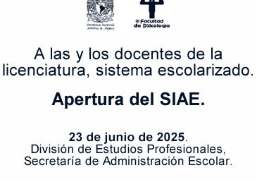 Apertura del SIAE. Sistema escolarizado.