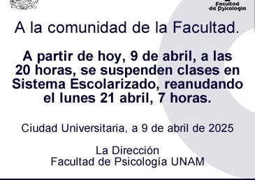 A la comunidad de la Facultad…