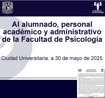 Al alumnado, personal académico y administrativo. 30 de mayo.