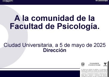 A la comunidad de la Facultad. 5 de mayo de 2025