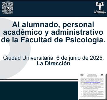 Al alumnado, personal académico y administrativo. 6 de junio 2025