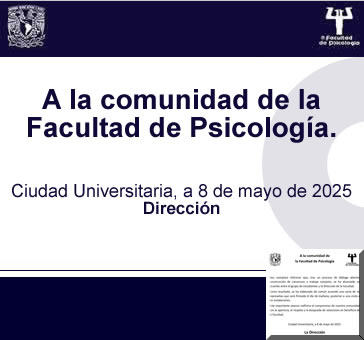 A la comunidad de la Facultad. 8 de mayo de 2025.