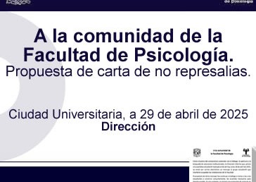 A la comunidad de la Facultad. Propuesta de carta de no represalias.