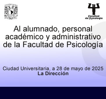 Al alumnado, personal académico y administrativo. 28 de mayo de 2025.