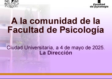 A la comunidad de la Facultad. 4 de mayo de 2025