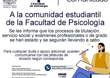 A la comunidad estudiantil -Servicios que siguen realizándose…