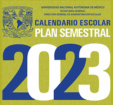 Calendario Escolar UNAM -Plan Semestral 2023