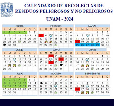 Calendario de listados y recolectas de residuos