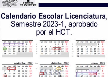 Calendario Escolar Licenciatura, Semestre 2023-1