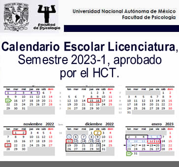Calendario Escolar Licenciatura, Semestre 2023-1