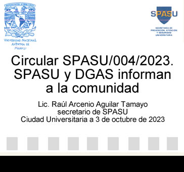 Circular SPASU/004/2023. SPASU y DGAS informan a la comunidad