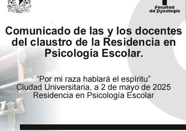 Comunicado de las y los docentes -Residencia en Psicología Escolar.