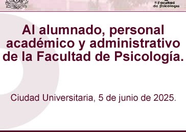 Al alumnado, personal académico y administrativo. 5 de junio de 2025.