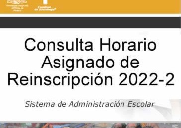 Horario Asignado de Reinscripción 2022-2