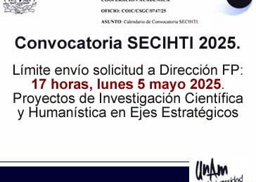 Límite envío solicitud a Dirección FP: 17 horas, lunes 5 mayo 2025.