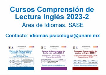 Cursos Comprensión de Lectura Inglés 2023-2.