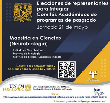 Elecciones 21 de mayo. Maestría en Ciencias (Neurobiología)