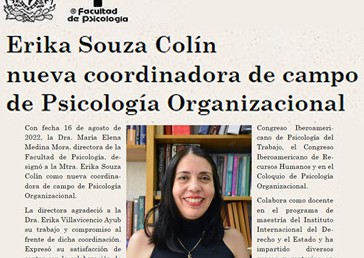 Erika Souza Colín, nueva coordinadora…