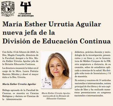 María Esther Urrutia Aguilar, nueva jefa de la DEC.