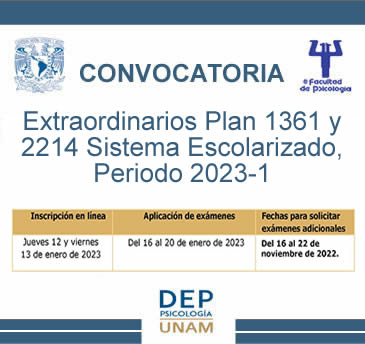 Convocatoria -Extraordinarios Plan 1361 y 2214