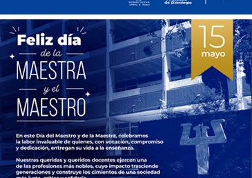 Feliz Día de la Maestra y del Maestro. 15 de mayo 2025.