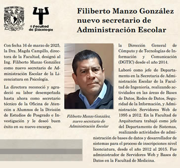 Filiberto Manzo, nuevo secretario de Administración Escolar