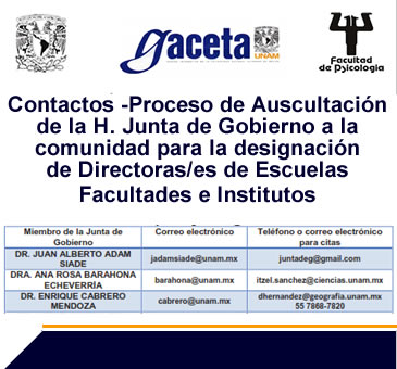Gaceta UNAM -Contactos del Procesos de Auscultación…