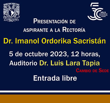 Aspirantes a la Rectoría -Dr. Imanol Ordorika