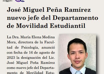 José Miguel Peña, nuevo jefe de Movilidad Estudiantil
