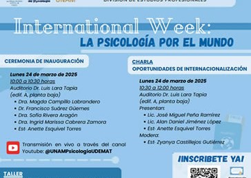 La Psicología por el Mundo 24 y 28 marzo 2025