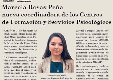 Marcela Rosas Peña nueva coordinadora de los Centros…