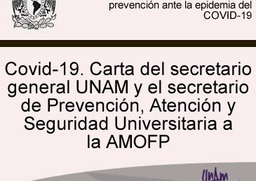 Carta del secretario general UNAM y el secretario de Prevención