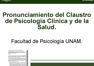 Pronunciamiento del Claustro de Psicología Clínica y de la Salud
