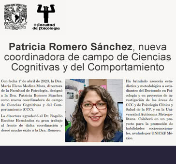 Patricia Romero Sánchez, nueva coordinadora…