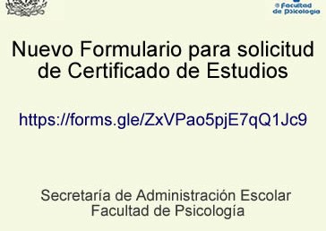 Nuevo Formulario para solicitud de Certificado de Estudios