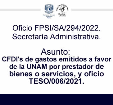 CFDl’s de gastos emitidos a favor de la UNAM…