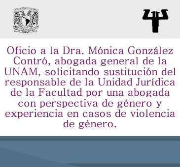 Oficio a la Dra. Mónica González, abogada general de la UNAM