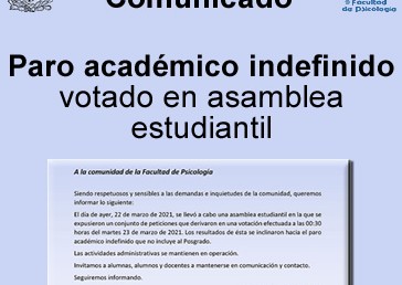 Paro académico indefinido votado en asamblea estudiantil