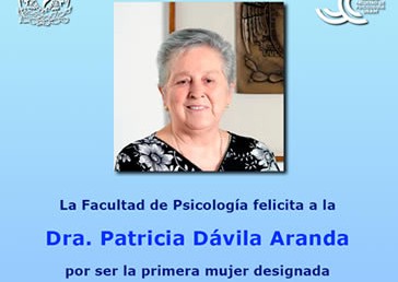 La Facultad de Psicología felicita a la Dra. Patricia Dávila