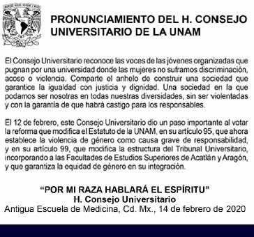 Pronunciamiento del H. Consejo Universitario de la UNAM