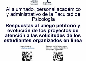 Respuestas al pliego petitorio y evolución de los proyectos