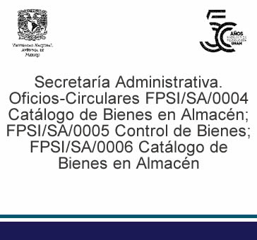 Oficios-Circulares FPSI/SA -Bienes en Almacén