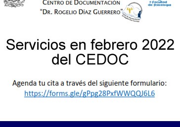 Servicios en febrero 2022 del CEDOC