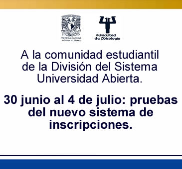 Pruebas del nuevo sistema de inscripción -SUA
