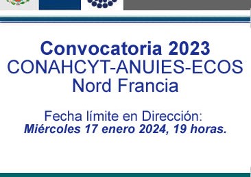 Convocatoria 2023 CONAHCYT-ANUIES-ECOS Nord Francia