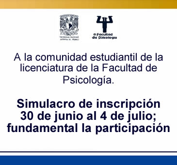 Simulacro de inscripción 30 de junio al 4 de julio.